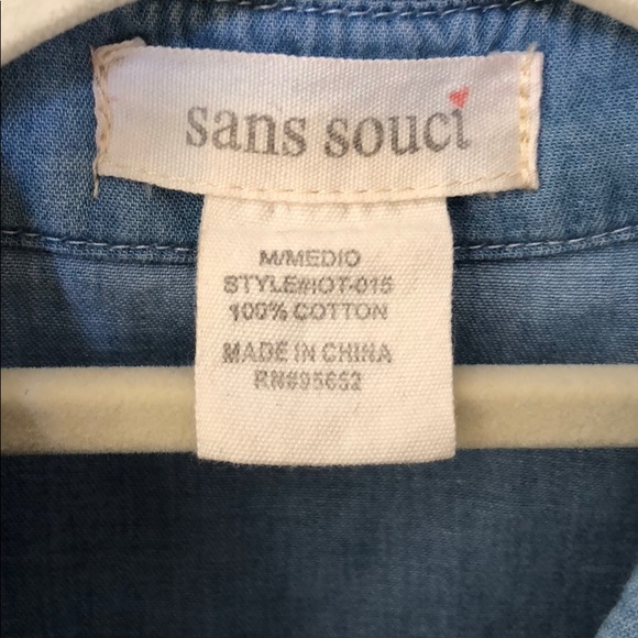 ♻️ Chambray Studded Snap Button Down Shirt - Picture 5 of 8